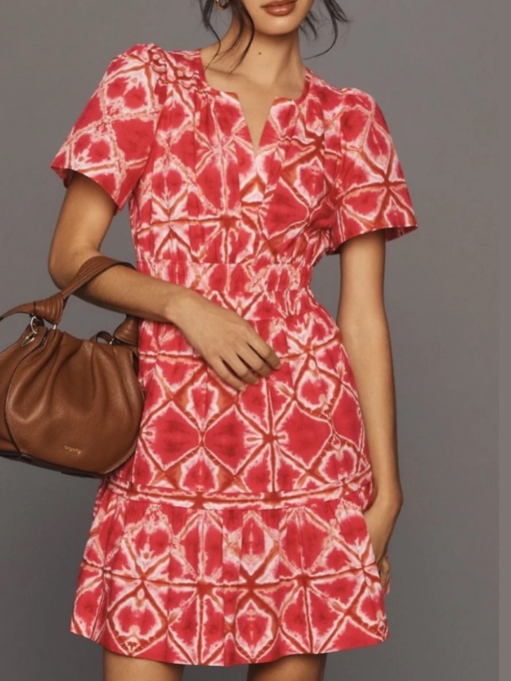 ☀️ ANTHROPOLOGIE Somerset Smocked Poplin Mini Dress